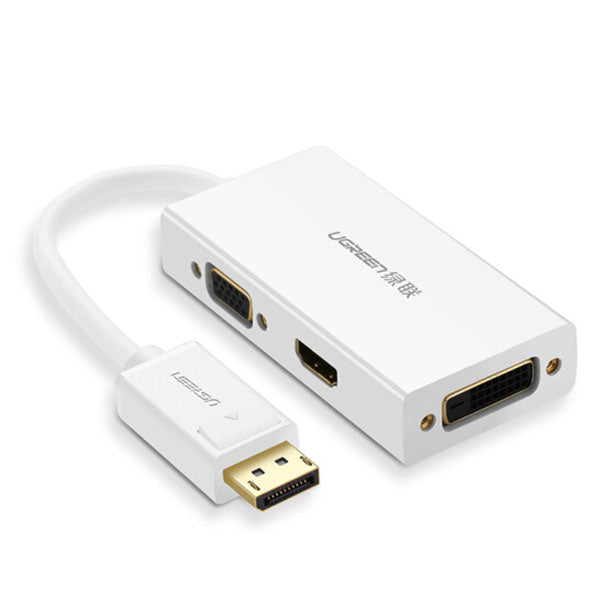 UGREEN DisplayPort to HDMI/VGA/DVI Adapter - White (20419)