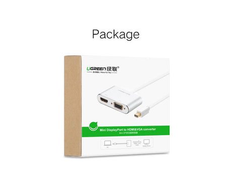 UGREEN Mini DisplayPort to HDMI and VGA Adapter - Silver (20421)