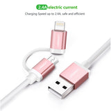 UGREEN 1.5M Dual-Use Micro-USB and MFI Certified iPhone Charging Cable (30471)