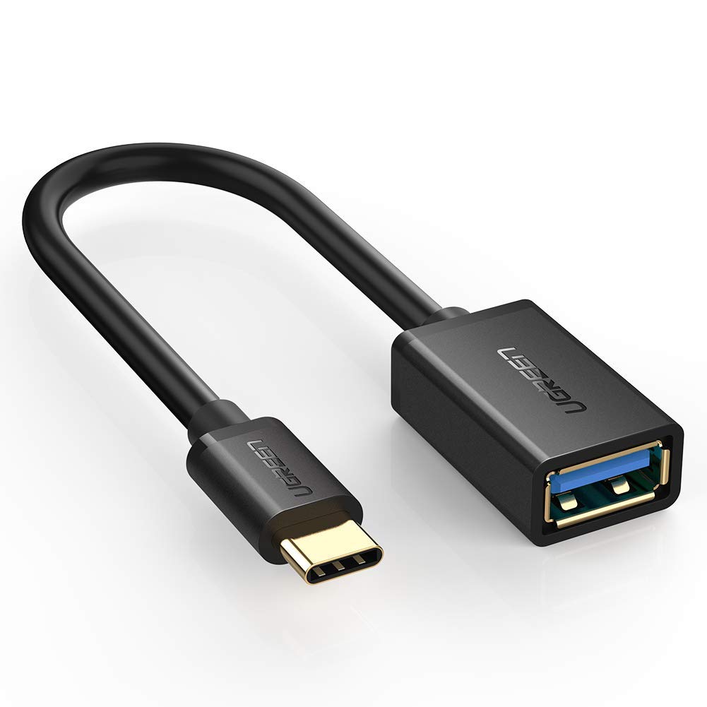 UGREEN 15CM USB-C Male to USB 3.0 Type A Female OTG Adapter - Black (Model 30701)