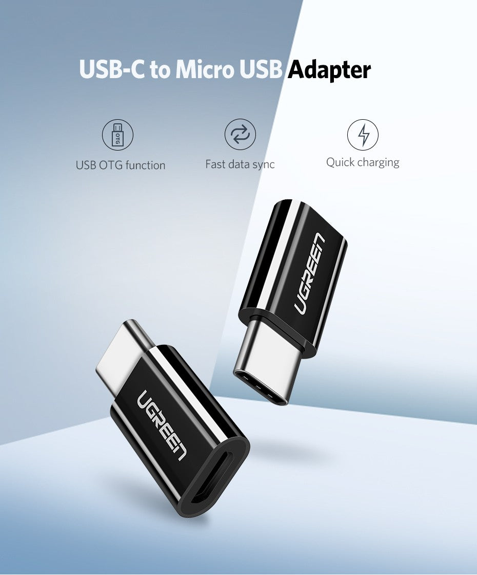 UGREEN USB 3.1 Type-C to Micro USB Converter - Black (30865)