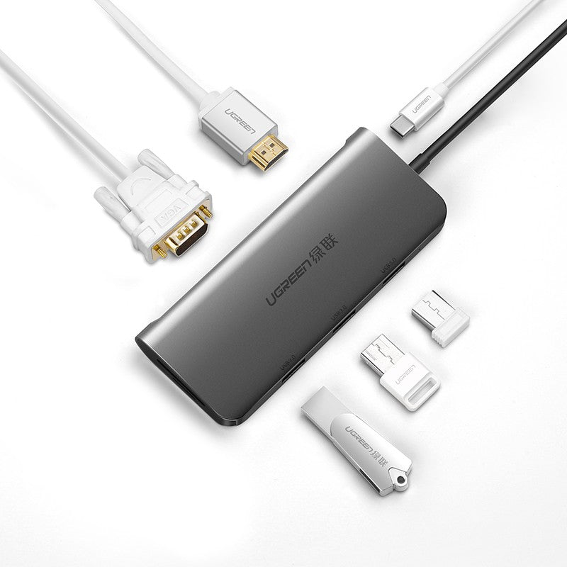 UGreen USB-C Hub with HDMI, VGA, and Multiple USB Ports