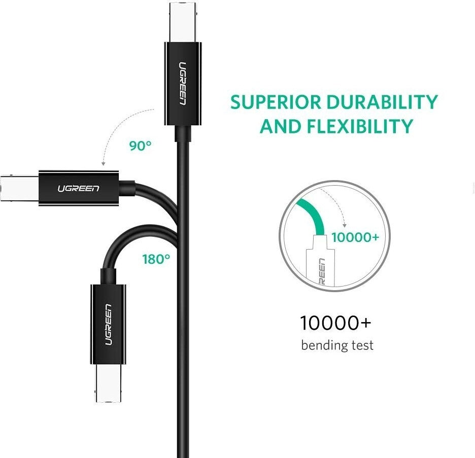 UGREEN 2m USB-C to USB 2.0 Printer Cable (Black) 50446