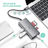 UGREEN 8-in-1 USB-C Multifunction Adapter with HDMI, VGA, Ethernet, 3 USB 3.0 Ports, SD/TF, and PD Charging (50539)