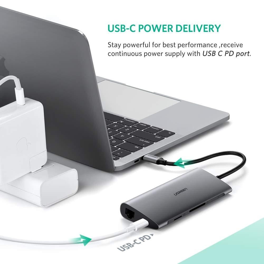 UGREEN 8-in-1 USB-C Multifunction Adapter with HDMI, VGA, Ethernet, 3 USB 3.0 Ports, SD/TF, and PD Charging (50539)