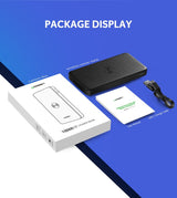 UGreen 10,000mAh Black Power Bank with 10W QI Wireless Charging Pad - Model 50578