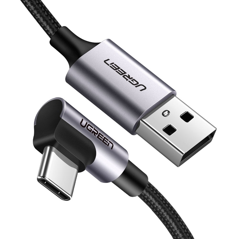 UGreen 90-Degree USB Type-C to USB 2.0A Cable - 2.0m, Fast Charging & Data Transfer