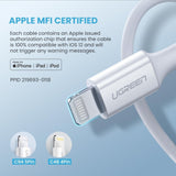 UGREEN MFi Certified 2M USB-C to Lightning Charging Cable for iPhone