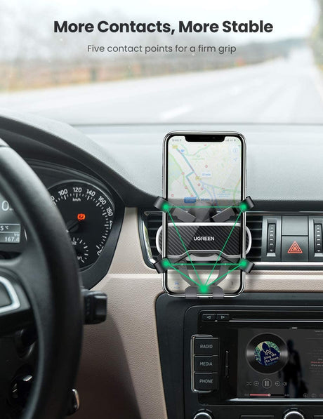 UGREEN 80871 Gravity Car Phone Mount with Secure Hook Design