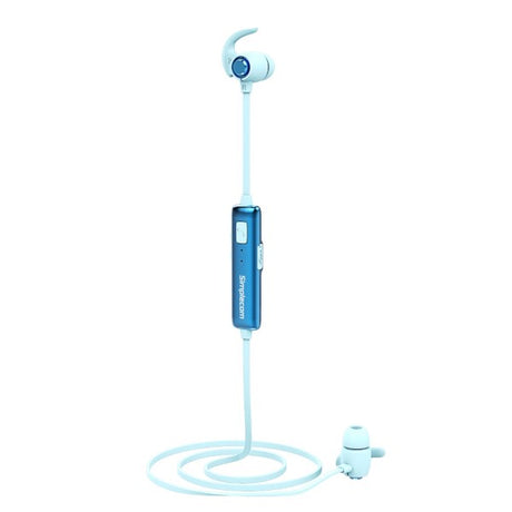 Simplecom BH310 Bluetooth Sports Earbuds with Magnetic Design and Premium Sound Quality in Blue