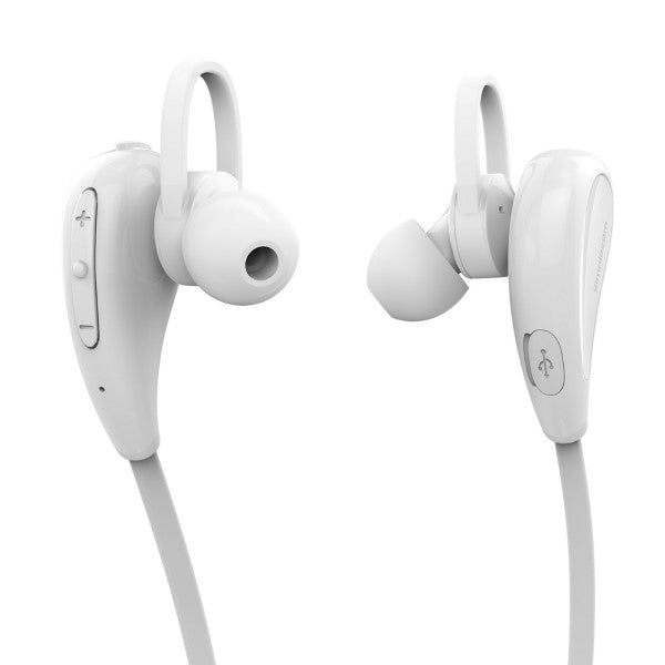 Simplecom BH330 Wireless Sports Earbuds - Bluetooth 4.1 Stereo Headphones in White