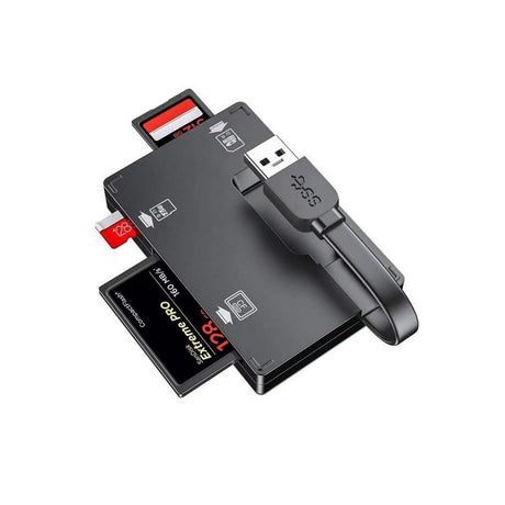 Simplecom CR309 3-Slot High-Speed USB 3.0 Card Reader with Built-in Memory Card Case