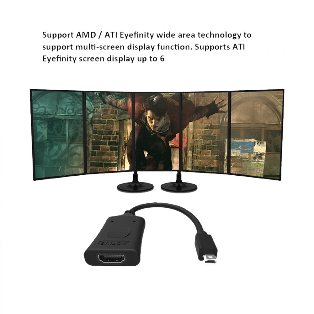 Simplecom DA101 4K UHD Active Mini DisplayPort to HDMI Adapter - Thunderbolt & Eyefinity Support