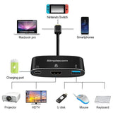 Simplecom DA310 USB-C to HDMI Adapter with USB 3.0 and Power Delivery Charging for 4K Streaming and Nintendo Switch Connectivity