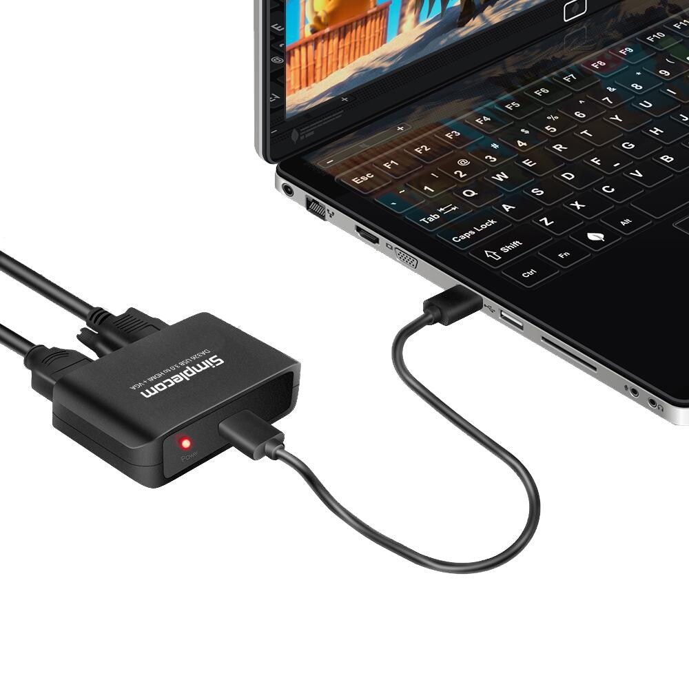 Simplecom DA326 USB 3.0 Multi-Display Adapter with HDMI, VGA, and 3.5mm Audio Output - Full HD 1080p