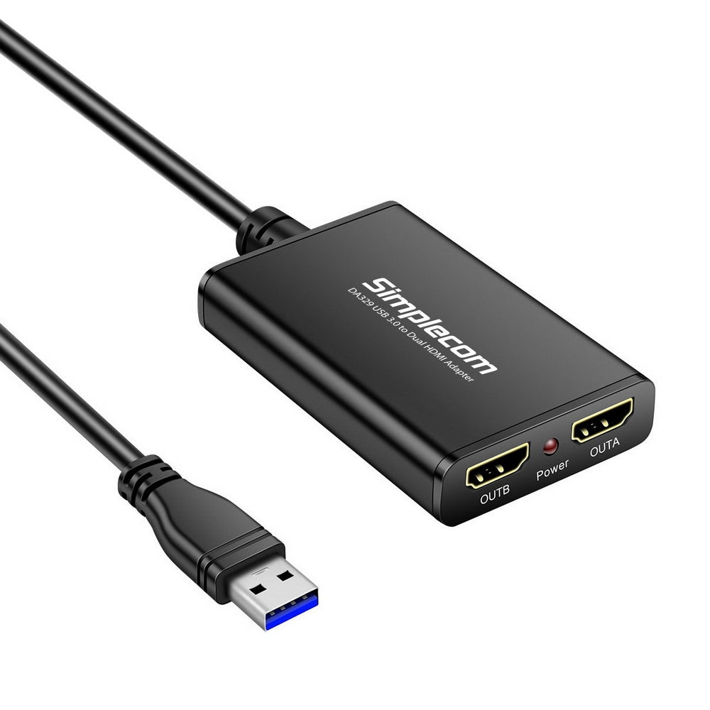 USB 3.0 Dual HDMI Display Adapter for Extended Dual Screens