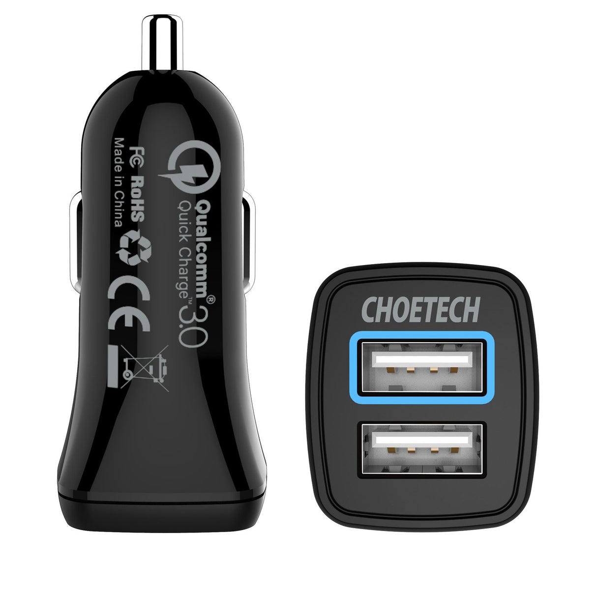 CHOETECH 30W Dual USB Quick Charge 3.0 Car Charger