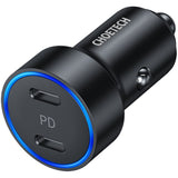 CHOETECH 40W Dual USB-C Fast Charging Car Charger Adapter