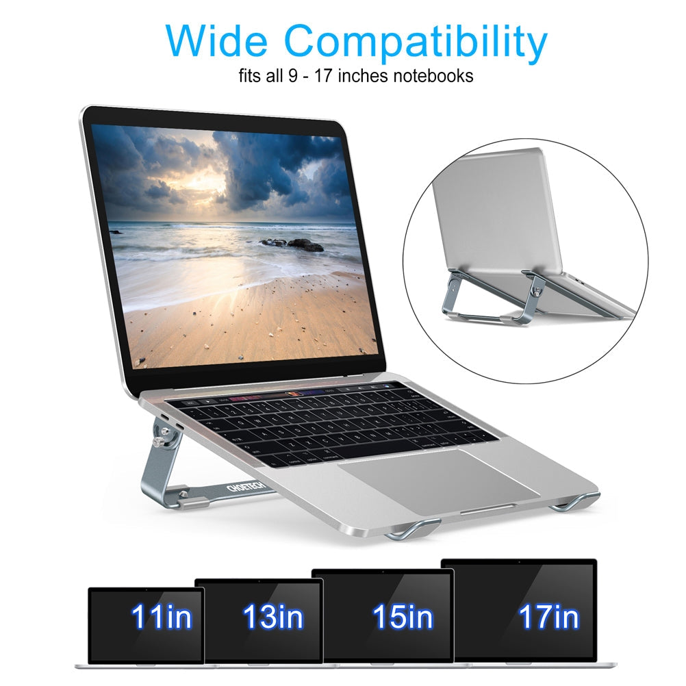 CHOETECH H033 Portable Adjustable Aluminum Laptop Cooling Stand in Grey