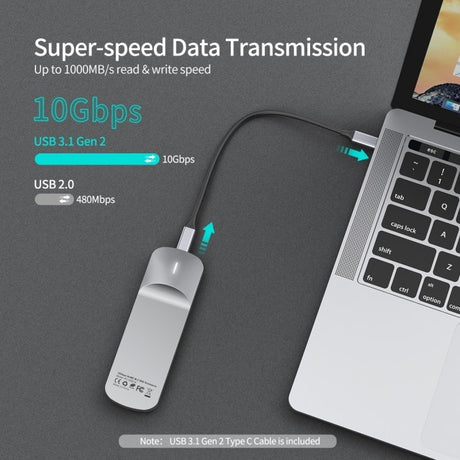 Choetech USB-C to M.2 B-Key Hard Drive Enclosure - 10Gbps Data Transfer Speed