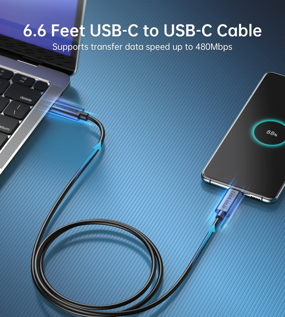 CHOETECH 25W PD Fast Charging USB-C Charger with 2m Cable