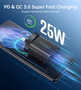 CHOETECH 25W PD Fast Charging USB-C Charger with 2m Cable