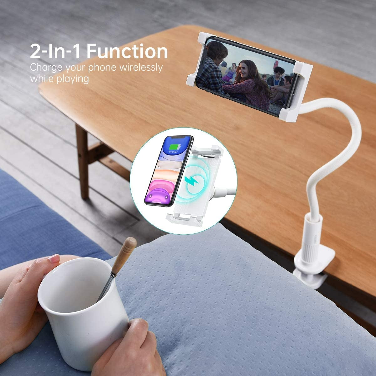 CHOETECH T548-S Adjustable Wireless Charging Stand with Flex Arm Holder