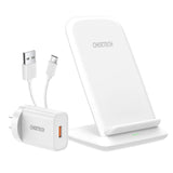 CHOETECH T555-F 15W Fast Wireless Charging Stand with AC Adapter (White)