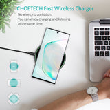 CHOETECH T559-F Fast Wireless Charging Pad with QC 3.0 AC Adapter