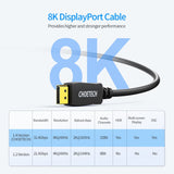 CHOETECH 2M DisplayPort Cable - 8K 60Hz High-Speed Connection