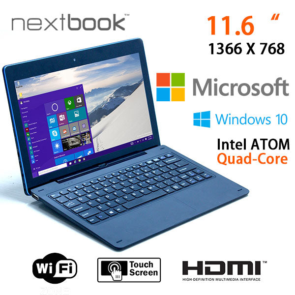 Nextbook 11.6" Windows 10 Tablet PC with 64GB Storage and HDMI Output (M1106BFD)