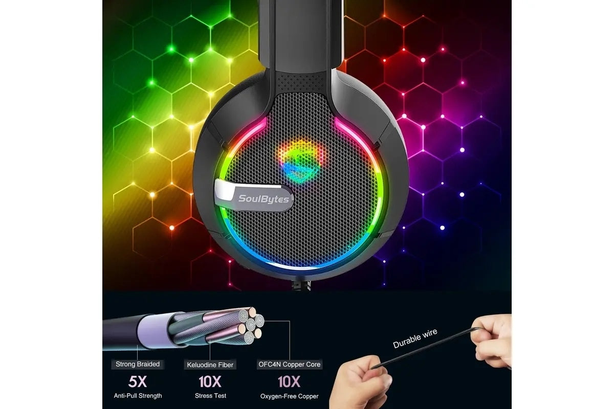 SoulBytes S19 RGB Gaming Headset with Noise-Cancelling Microphone