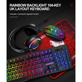 T-Wolf TF400 Ultimate RGB Gaming Set: Keyboard, Mouse, Headset & Mouse Pad Bundle