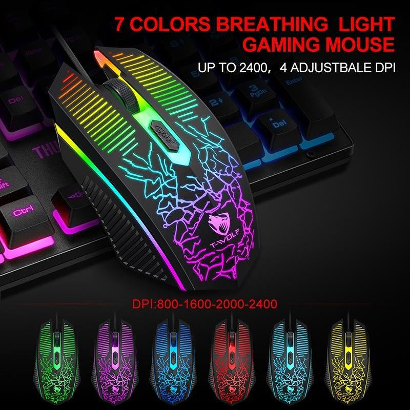 T-Wolf TF400 Ultimate RGB Gaming Set: Keyboard, Mouse, Headset & Mouse Pad Bundle