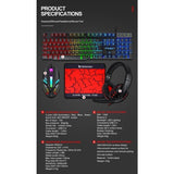 T-Wolf TF800 RGB Complete Gaming Gear Set: Keyboard, Mouse, Headset, and Mouse Pad