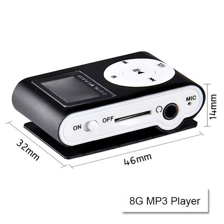 Compact 16GB MP3 Player with USB Charger and Earbuds – Black