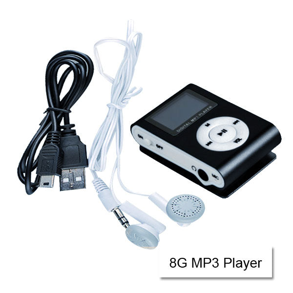 Compact 16GB MP3 Player with USB Charger and Earbuds – Black