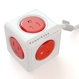 ALLOCACOC PowerCube Extended Boston Red 5-Socket Surge Protector with 1.5m Cable