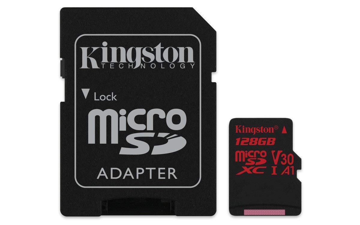 Kingston Canvas React 128GB MicroSD Card with SD Adapter - 100MB/s Read, 70MB/s Write Speed