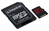 Kingston Canvas React 128GB MicroSD Card with SD Adapter - 100MB/s Read, 70MB/s Write Speed