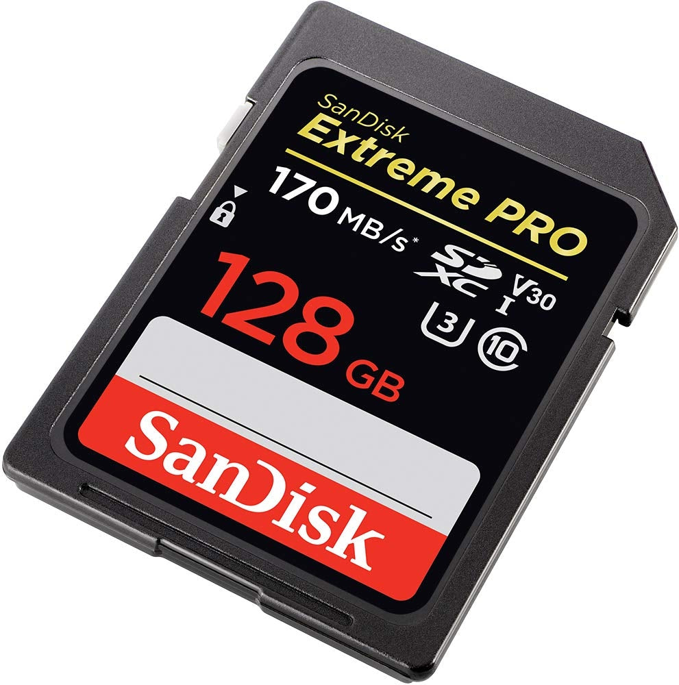 SanDisk Extreme Pro 128GB SDXC Card - 170MB/s Read, 90MB/s Write, Perfect for 4K UHD Video