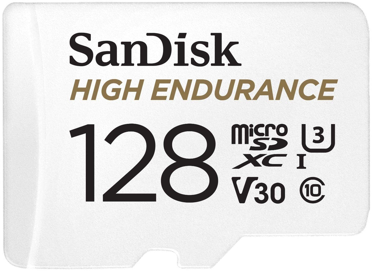 SanDisk Ultra High Endurance 128GB microSDHC Card with UHS-I Class 10 U3 V30, 100MB/s Read Speed, and SD Adapter