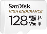 SanDisk 128GB High Endurance MicroSDHC Card with SD Adapter - UHS-I C10 U3 V30, 100MB/s Read Speed