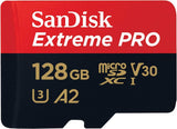 SanDisk Extreme PRO 128GB microSDXC UHS-I Card with SD Adapter - 170MB/s Read, 90MB/s Write, A2 V30 Speed