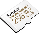 SanDisk MAX ENDURANCE 256GB MicroSDXC Card - 120,000 Hours of Recording, UHS-I U3 V30, 100MB/s Read Speed, SD Adapter Included