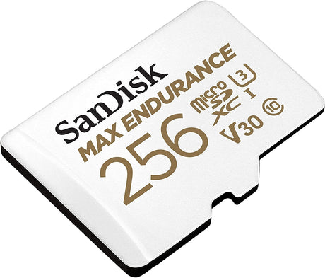 SanDisk MAX ENDURANCE 256GB MicroSDXC Card - 120,000 Hours of Recording, UHS-I U3 V30, 100MB/s Read Speed, SD Adapter Included