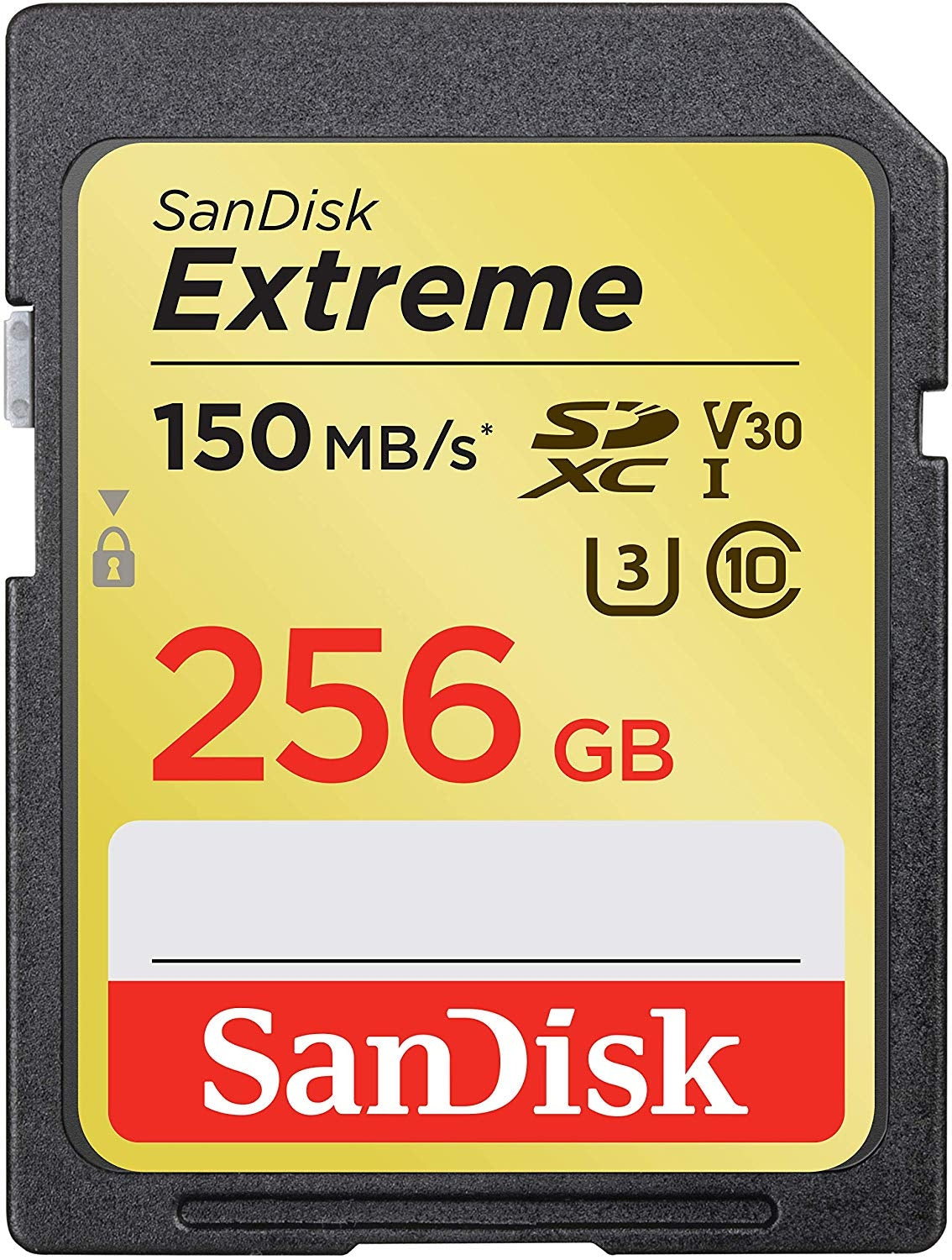 SanDisk 256GB Extreme SDXC UHS-I Memory Card - 150MB/s Read, 70MB/s Write, V30, U3, CL10