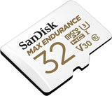 SanDisk Max Endurance 32GB MicroSDHC Card - Up to 15,000 Hours Recording for Security Cameras and Dash Cams