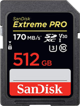 SanDisk Extreme Pro 512GB SDXC UHS-I Card for 4K Video and Burst Photography