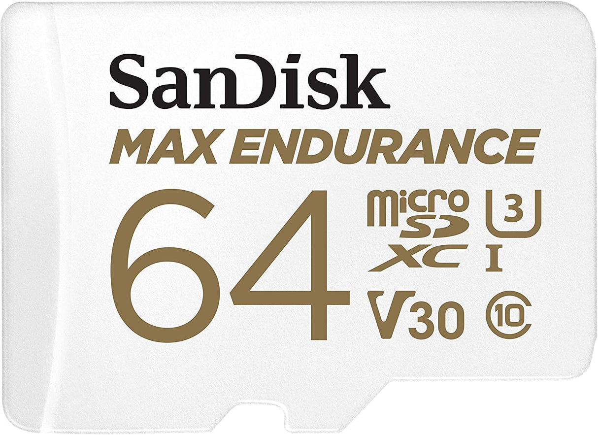 SanDisk MAX ENDURANCE 64GB microSDXC Card - Ideal for Security Cameras & Dash Cams - 100MB/s Read, 40MB/s Write, UHS-I C10 U3 V30